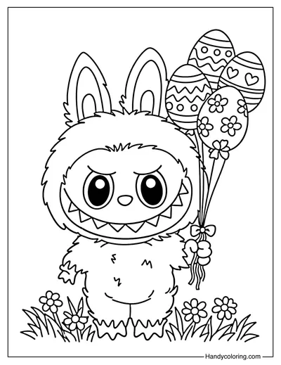 Labubu with Easter Balloons