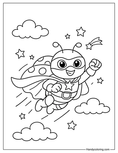 Ladybug in a Superhero Cape