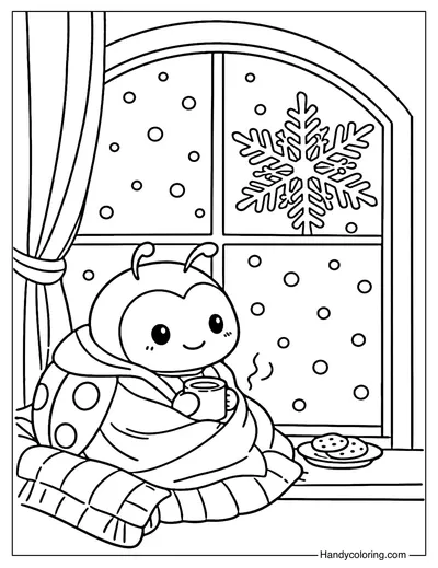 Ladybug Sitting By a Winter Window