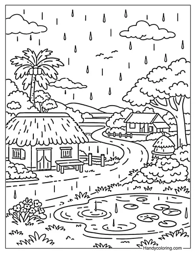 Lake Village Scene