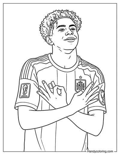 Lamine Yamal Crossed Arms Celebration Pose
