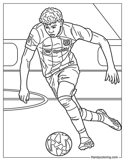 Lamine Yamal Dribbling for FC Barcelona