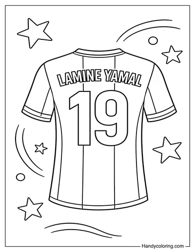 Lamine Yamal Number 19 Jersey