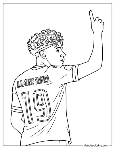 Lamine Yamal Pointing Up