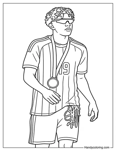 Lamine Yamal with Medal and Sunglasses