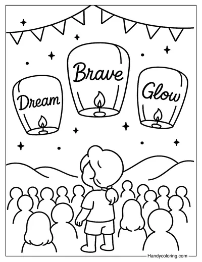 Lantern Festival Dreams Coloring Page