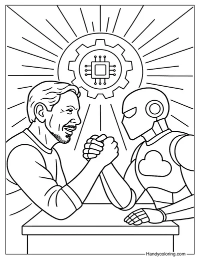 Larry Ellison Facing the Tech Rival Coloring Page