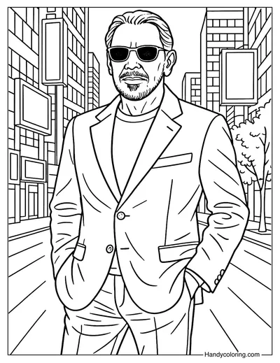 Larry Ellison the Stylish Icon Coloring Page