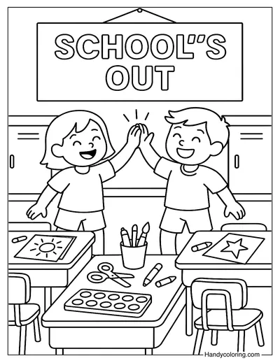 Last Day Classroom Fun Coloring Page