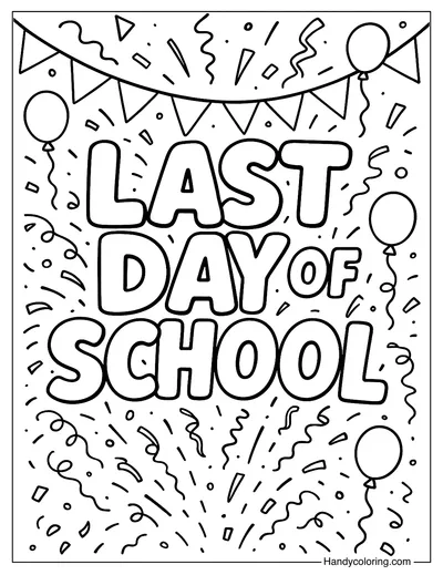 Last Day Confetti Celebration Poster