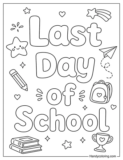 Last Day of School with School Icons