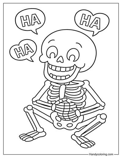 Laughing Skeleton Coloring Page