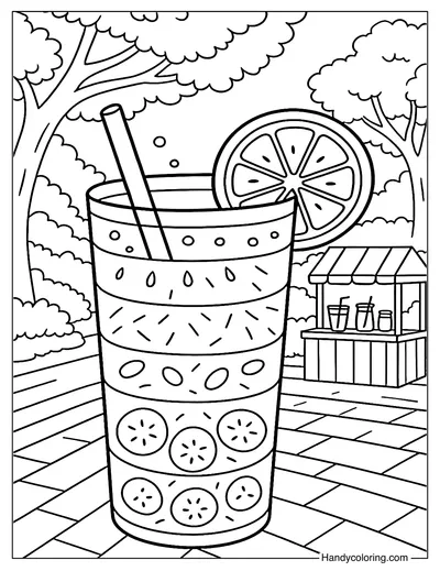Layered Fruit Cooler Coloring Page