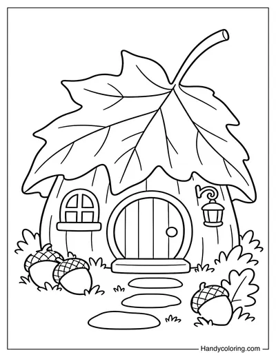 Leaf House with Tiny Door