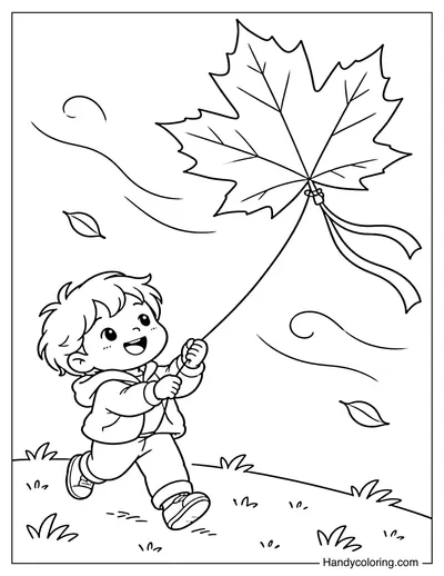 Leaf Kite Flying in the Wind
