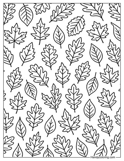 Leaf Pattern Coloring Page
