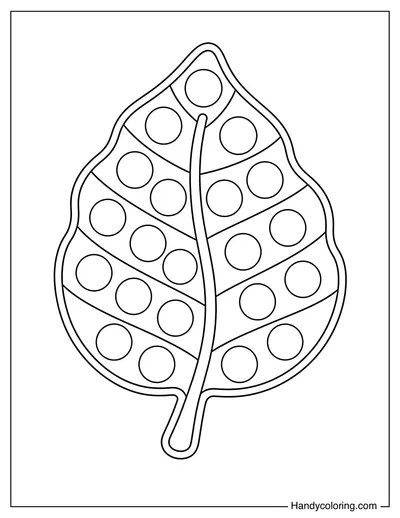 Leaf Shape Pop It with Simple Veins