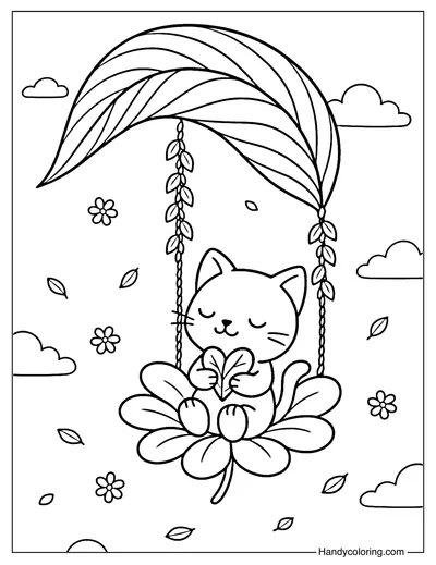 Leaf Swing Coloring Page