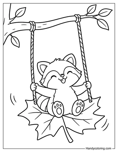 Leaf Swing Hanging from Branch