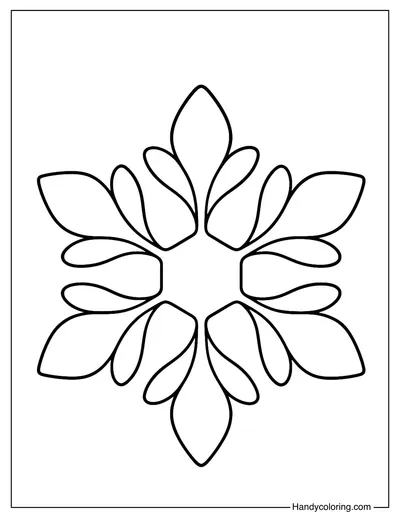 Leafy Soft Snowflake Coloring Page