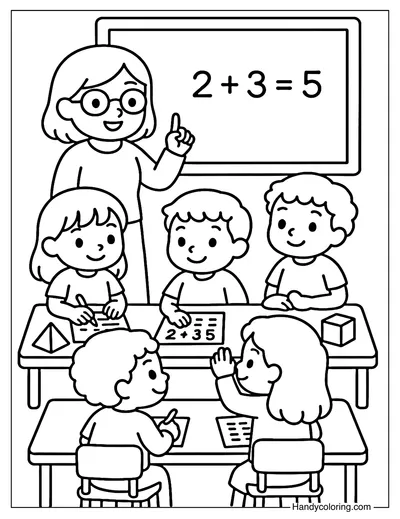 Learning Math Coloring Page