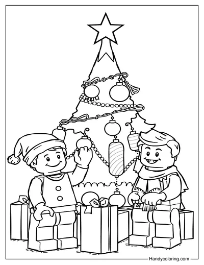 Lego Christmas Coloring Page