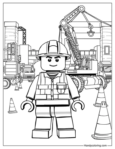 Lego Duplo Construction Site with Vehicles Coloring