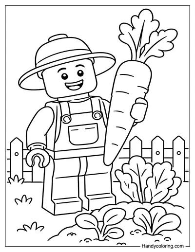 Lego Farmer Carrying Giant Carrot