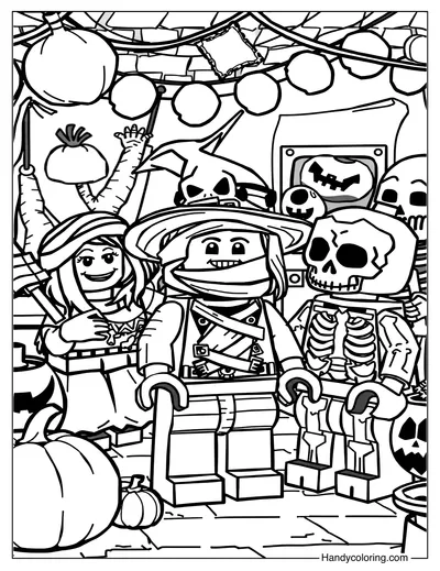 Lego Halloween Costume Party Coloring Page