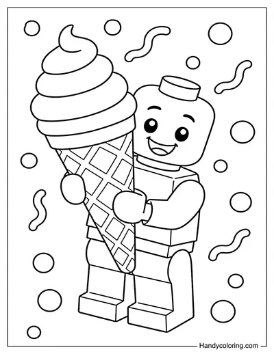 Lego Holding Giant Ice Cream