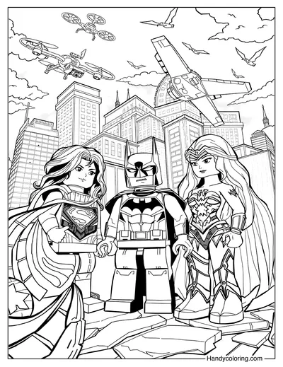 Lego Justice League Heroes Team-Up Coloring