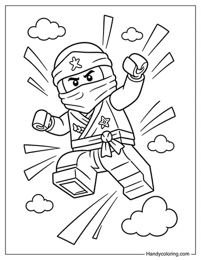 Lego Ninja Jumping Forward