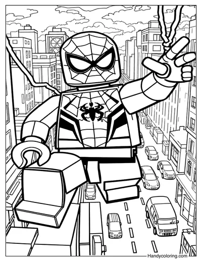 Lego Spiderman Coloring Page Free Printable