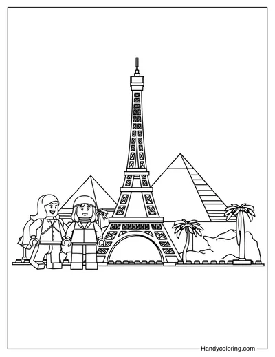 LEGO World Tour Coloring Page