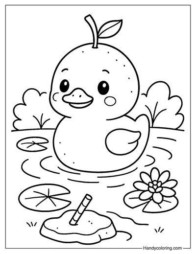 Lemon Duckling Coloring Page