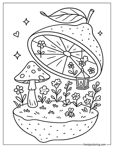 Lemon Fairy Land Coloring Page