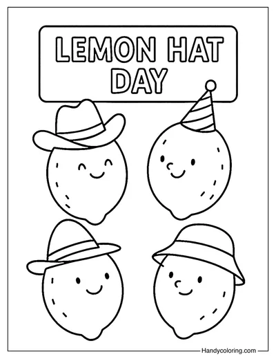 Lemon Hat Parade Coloring Page