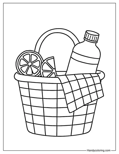 Lemon Picnic Coloring Page