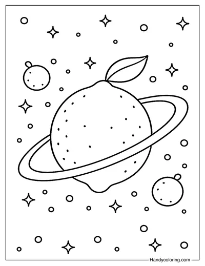 Lemon Planet Fantasy Coloring Page