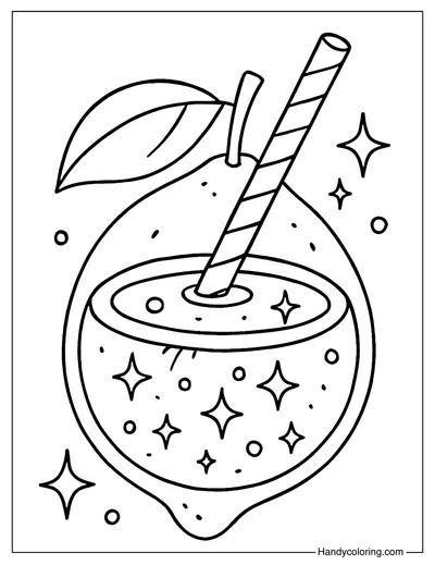 Lemon Star Juice Coloring Page