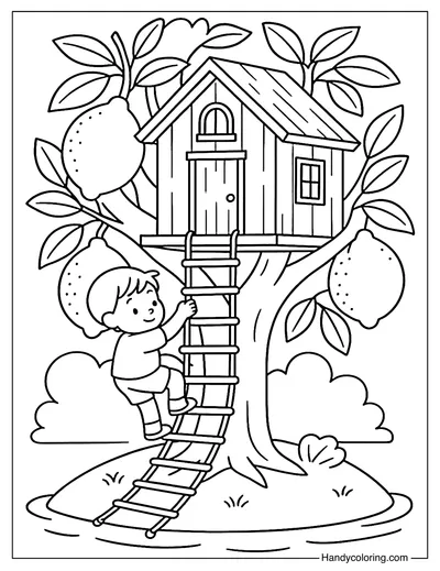 Lemon Treehouse Coloring Page