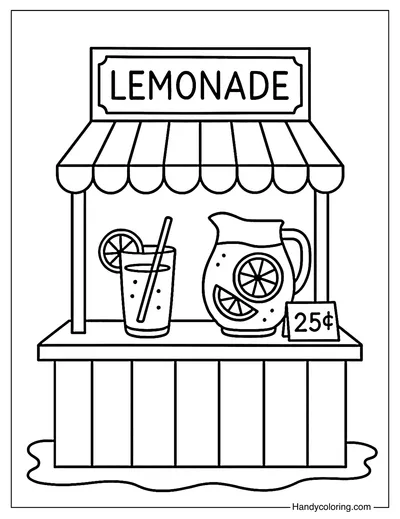 Lemonade Stand Coloring Page