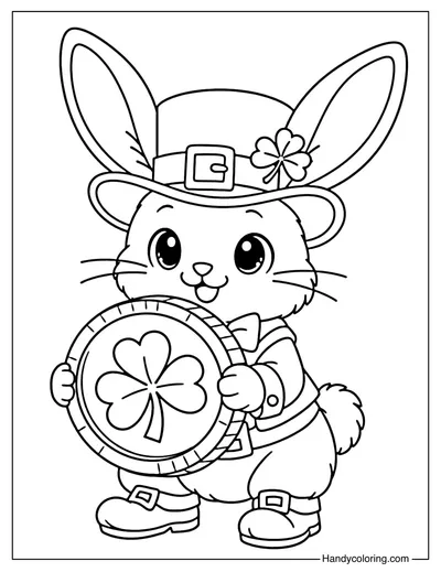 Leprechaun Bunny Coloring Page