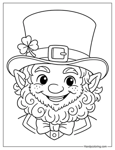 Leprechaun Face Coloring Page