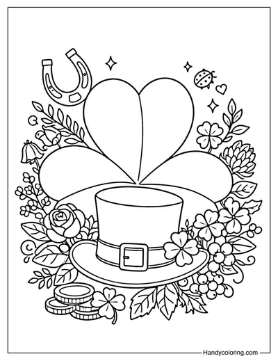 Leprechaun Hat Shamrock Coloring Page