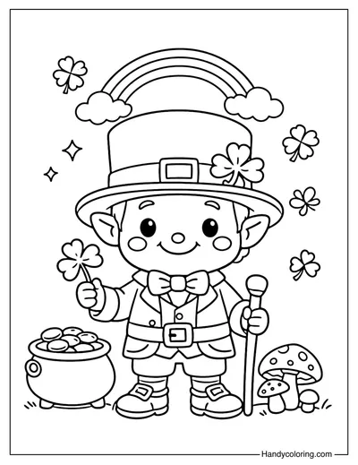 Leprechaun Smiling Coloring Page