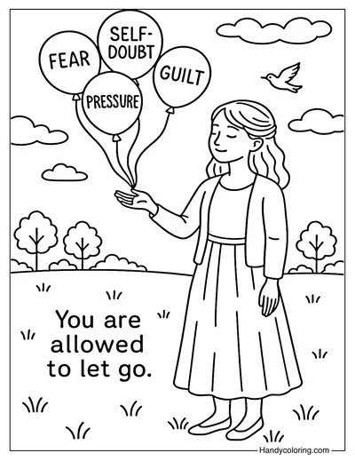 Let Go of What Hurts Coloring Page