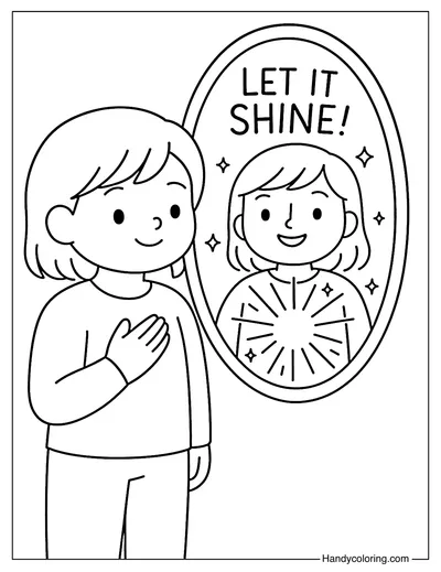 Let it Shine Mirror Coloring Page