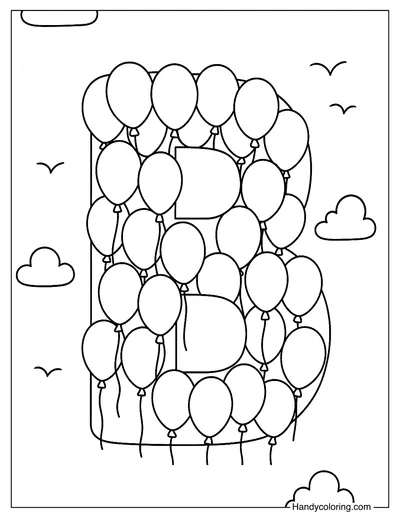 Letter B for Balloon Coloring Page