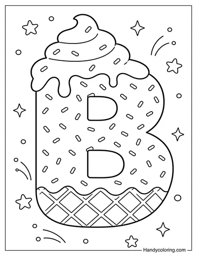 Letter B Ice Cream Bubble Alphabet